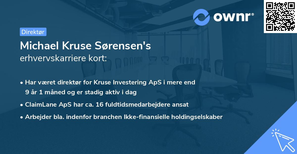 Michael Kruse Sørensen's erhvervskarriere kort