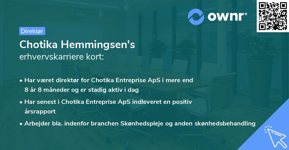 Chotika Hemmingsen's erhvervskarriere kort