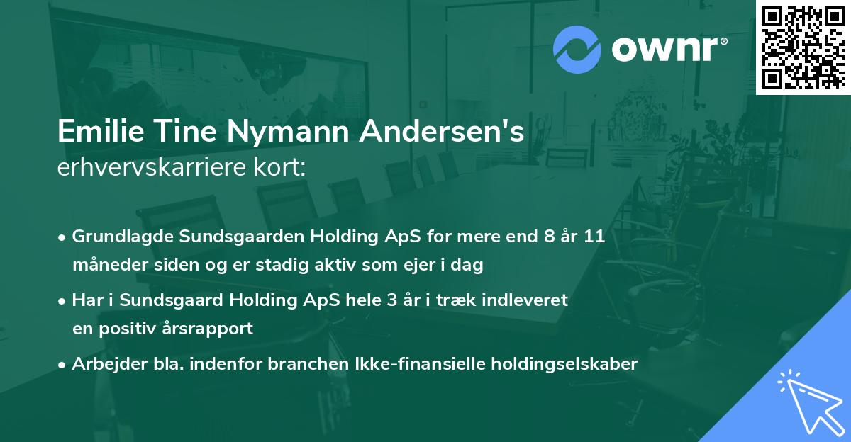 Emilie Tine Nymann Andersen's erhvervskarriere kort