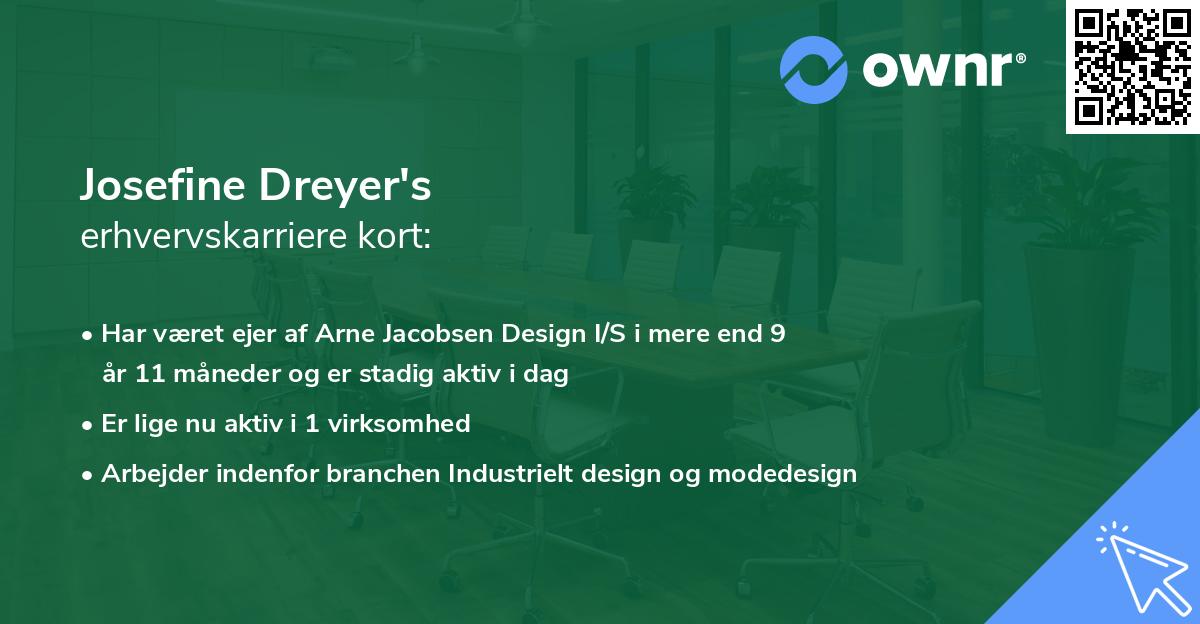 Josefine Dreyer's erhvervskarriere kort