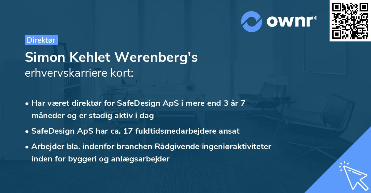Simon Kehlet Werenberg's erhvervskarriere kort