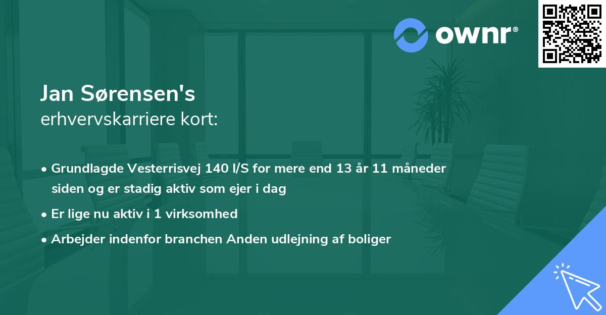 Jan Sørensen's erhvervskarriere kort