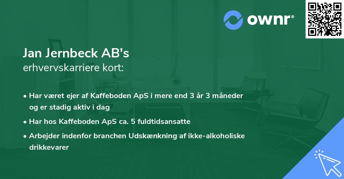 Jan Jernbeck AB's erhvervskarriere kort