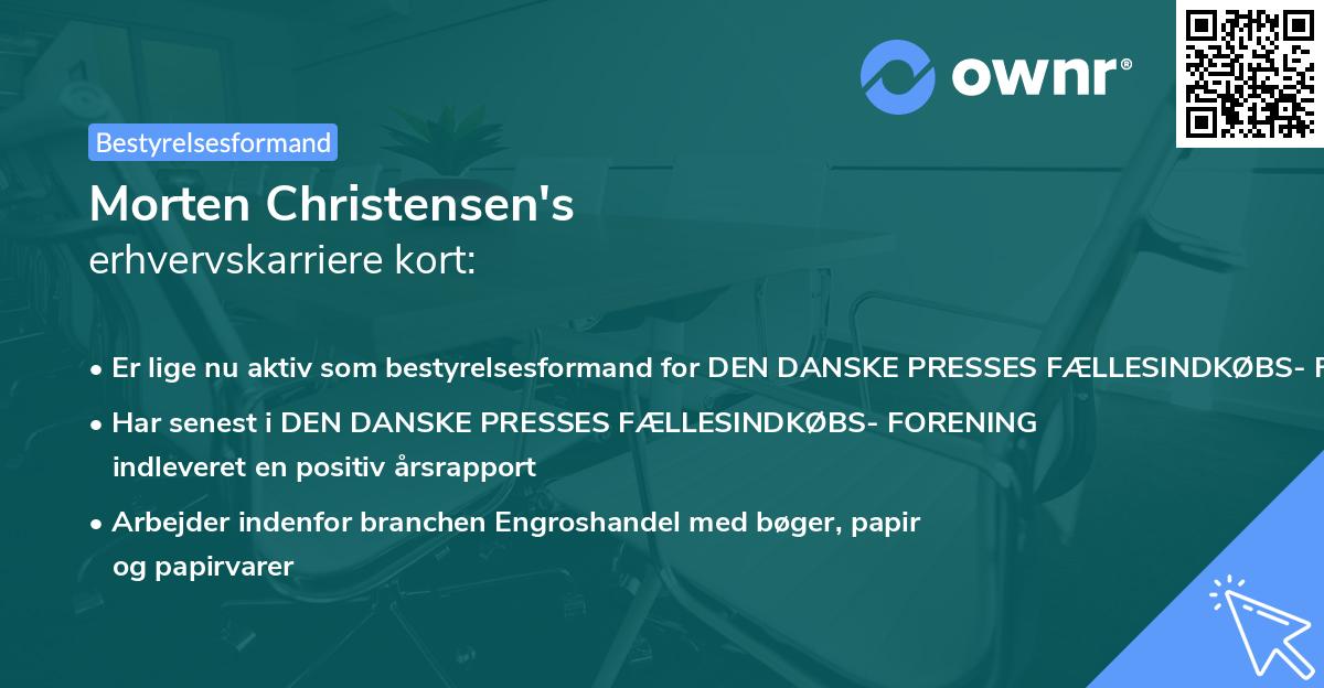 Morten Christensen's erhvervskarriere kort