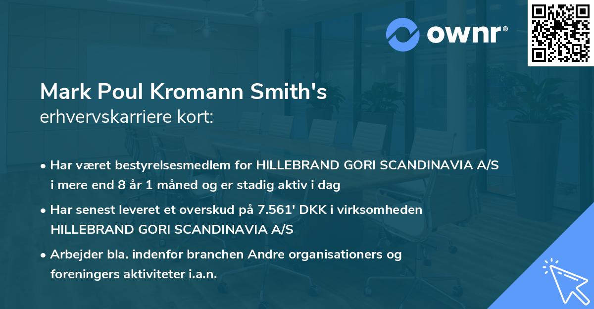 Mark Poul Kromann Smith's erhvervskarriere kort