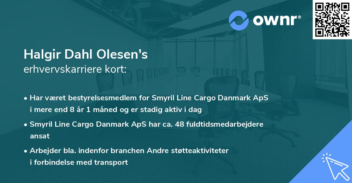 Halgir Dahl Olesen's erhvervskarriere kort