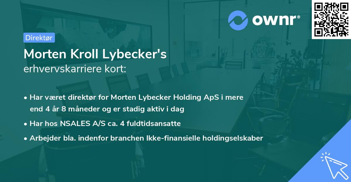Morten Kroll Lybecker's erhvervskarriere kort