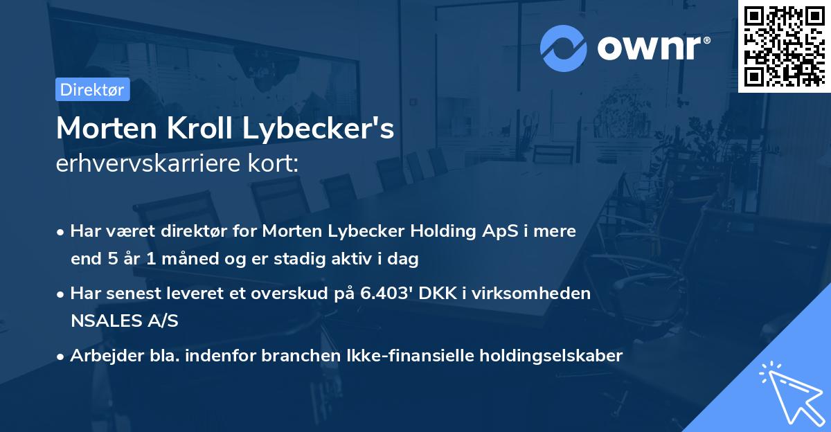Morten Kroll Lybecker's erhvervskarriere kort