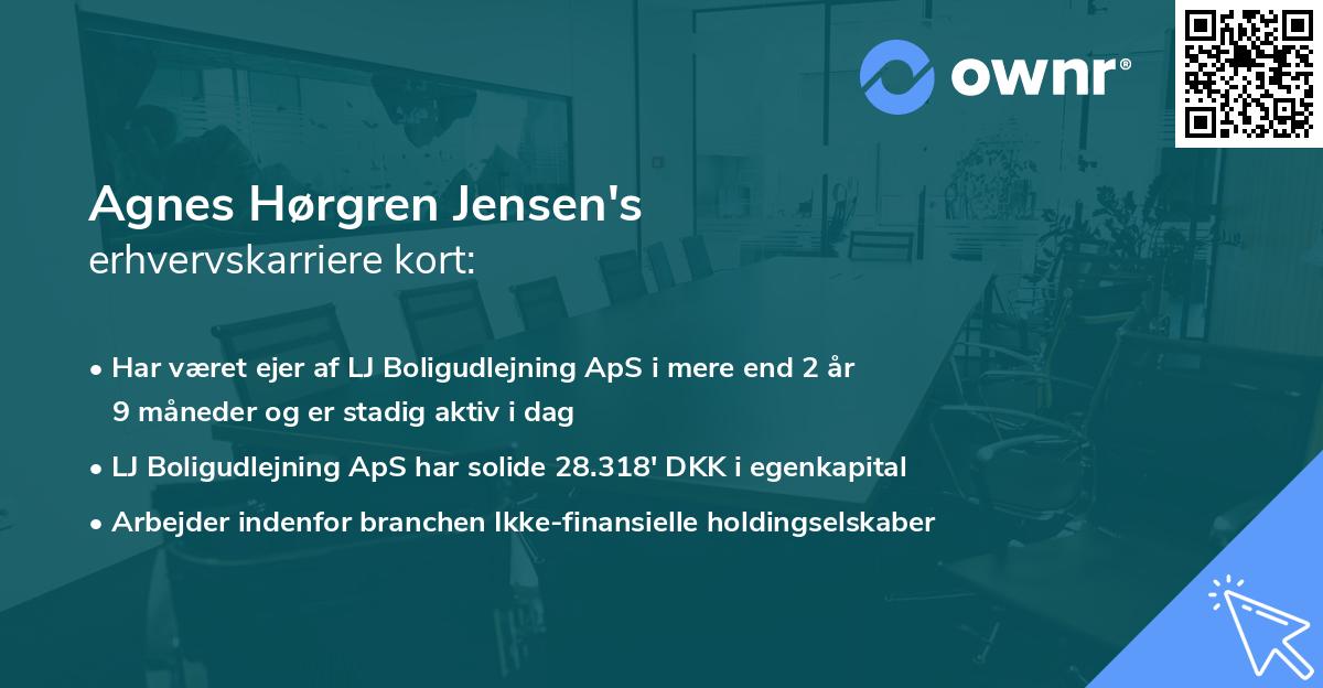 Agnes Hørgren Jensen's erhvervskarriere kort