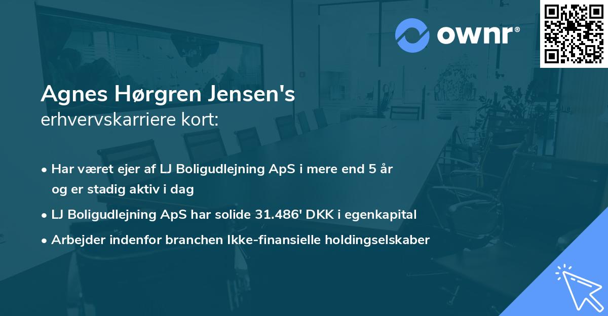 Agnes Hørgren Jensen's erhvervskarriere kort