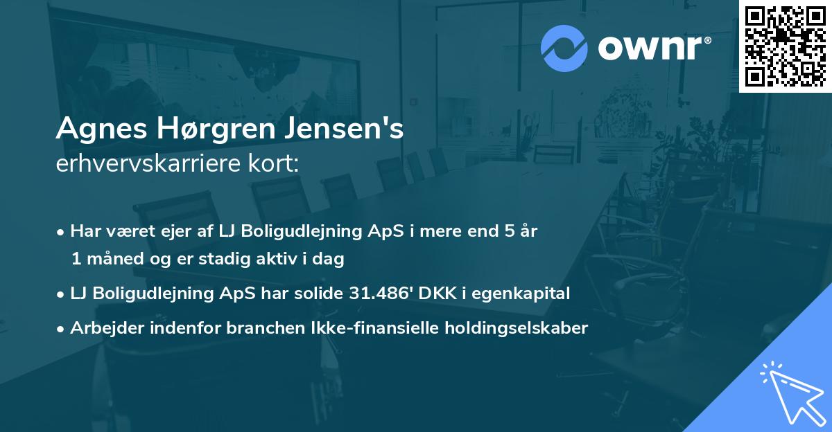 Agnes Hørgren Jensen's erhvervskarriere kort