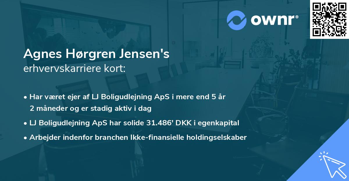Agnes Hørgren Jensen's erhvervskarriere kort