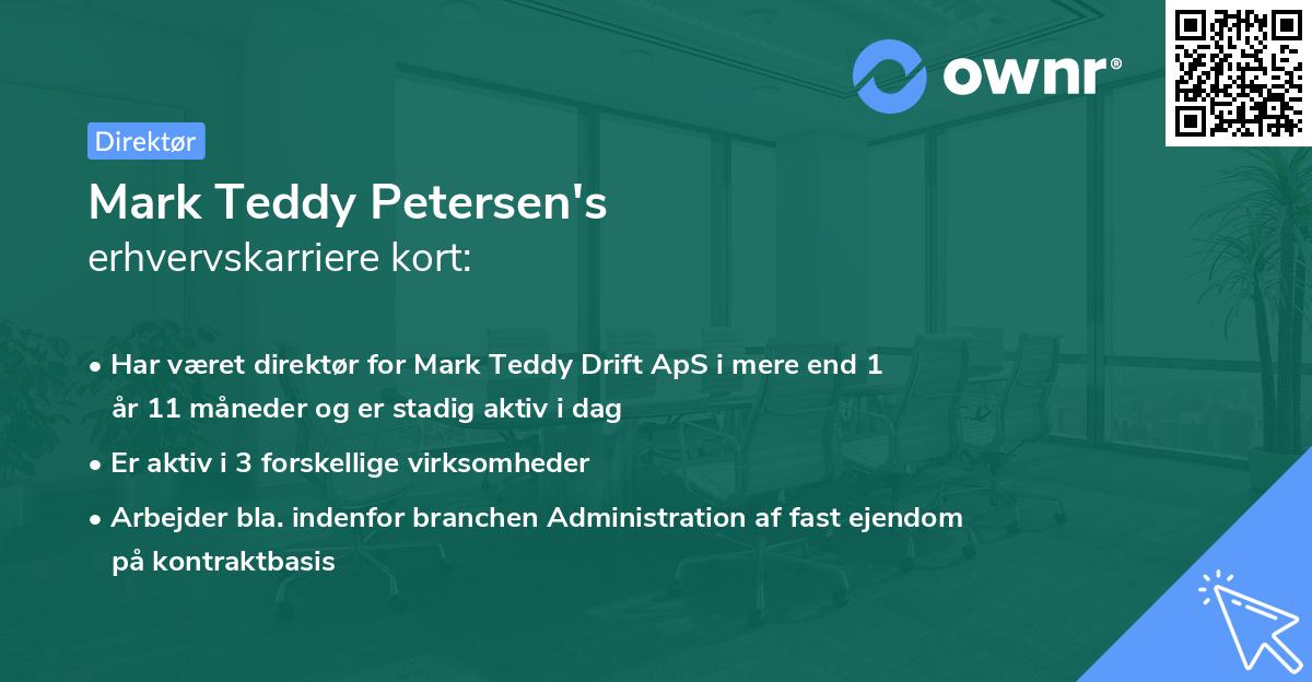 Mark Teddy Petersen's erhvervskarriere kort