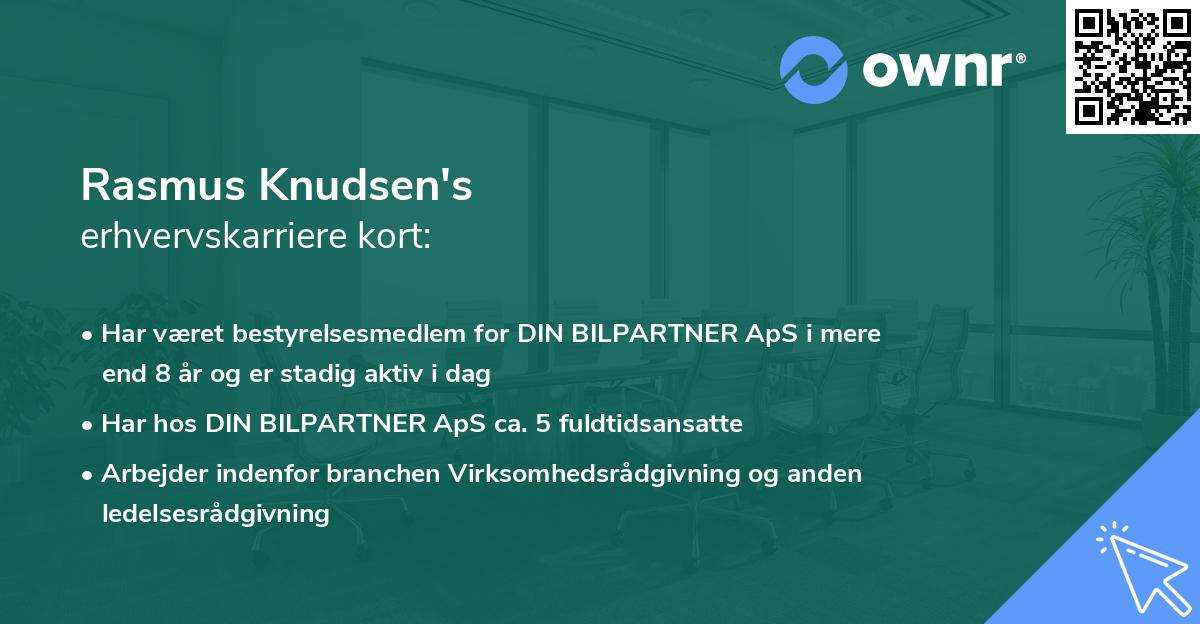 Rasmus Knudsen's erhvervskarriere kort
