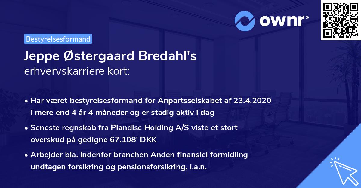 Jeppe Østergaard Bredahl's erhvervskarriere kort