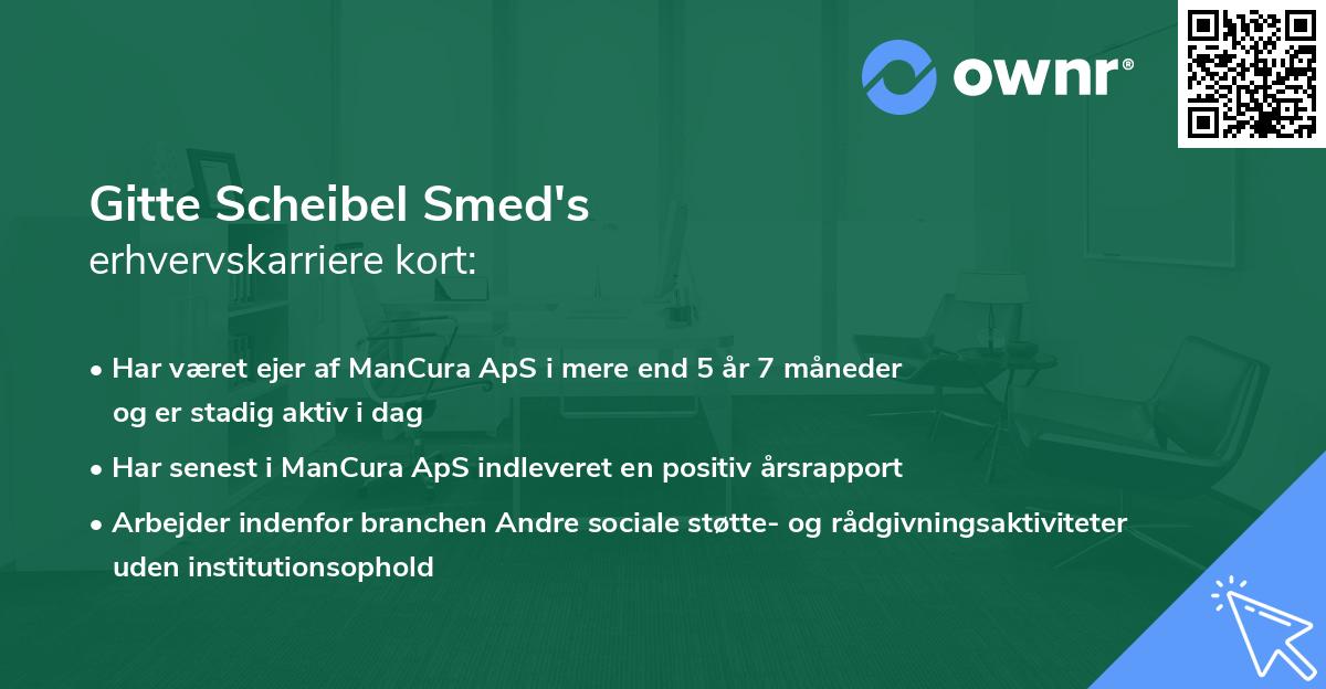 Gitte Scheibel Smed's erhvervskarriere kort