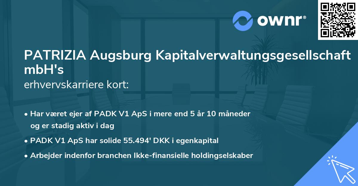 PATRIZIA Augsburg Kapitalverwaltungsgesellschaft mbH's erhvervskarriere kort