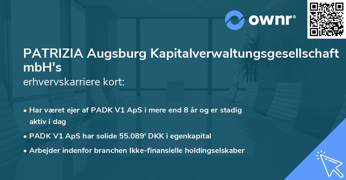 PATRIZIA Augsburg Kapitalverwaltungsgesellschaft mbH's erhvervskarriere kort