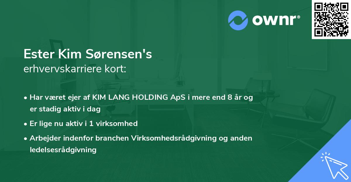 Ester Kim Sørensen's erhvervskarriere kort