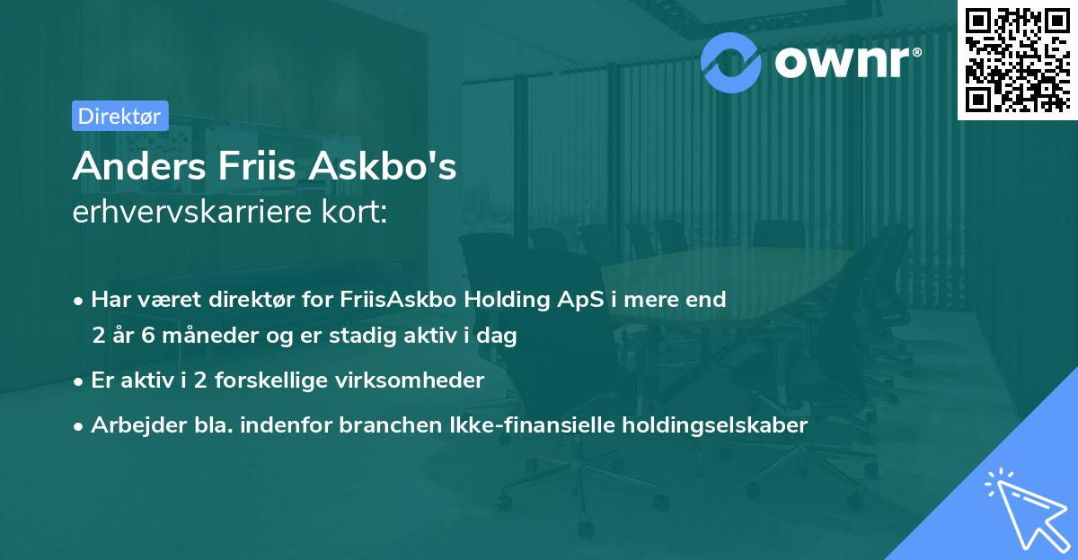 Anders Friis Askbo's erhvervskarriere kort