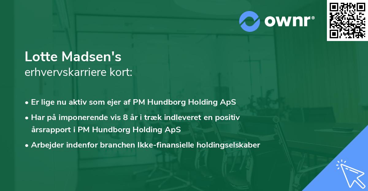 Lotte Madsen's erhvervskarriere kort
