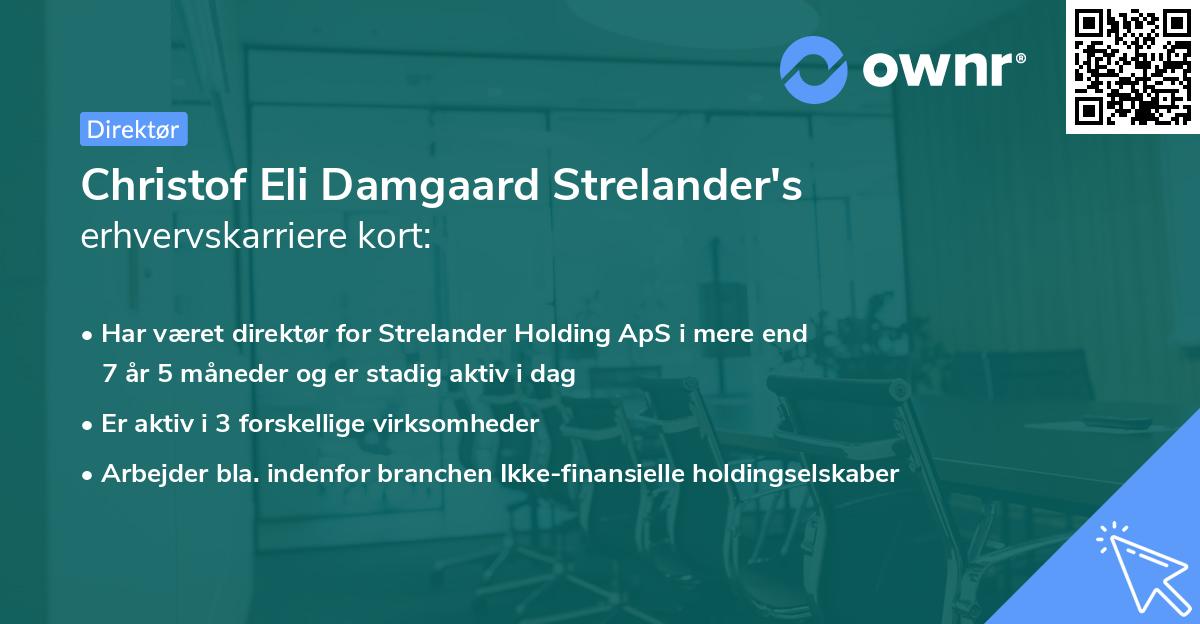Christof Eli Damgaard Strelander's erhvervskarriere kort
