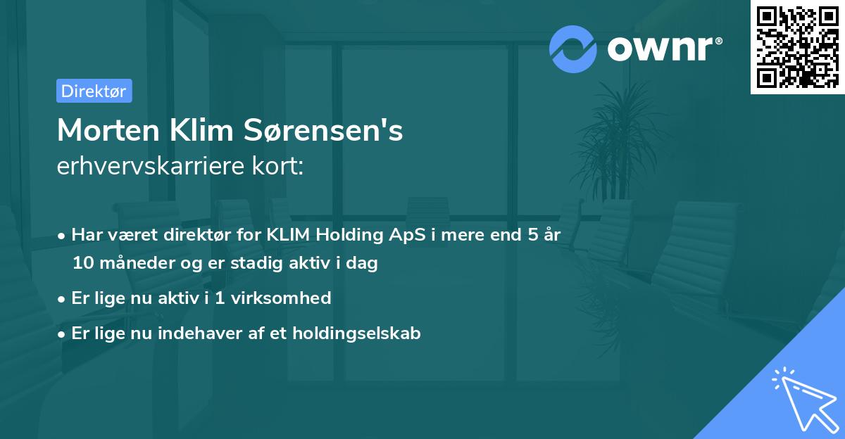 Morten Klim Sørensen's erhvervskarriere kort