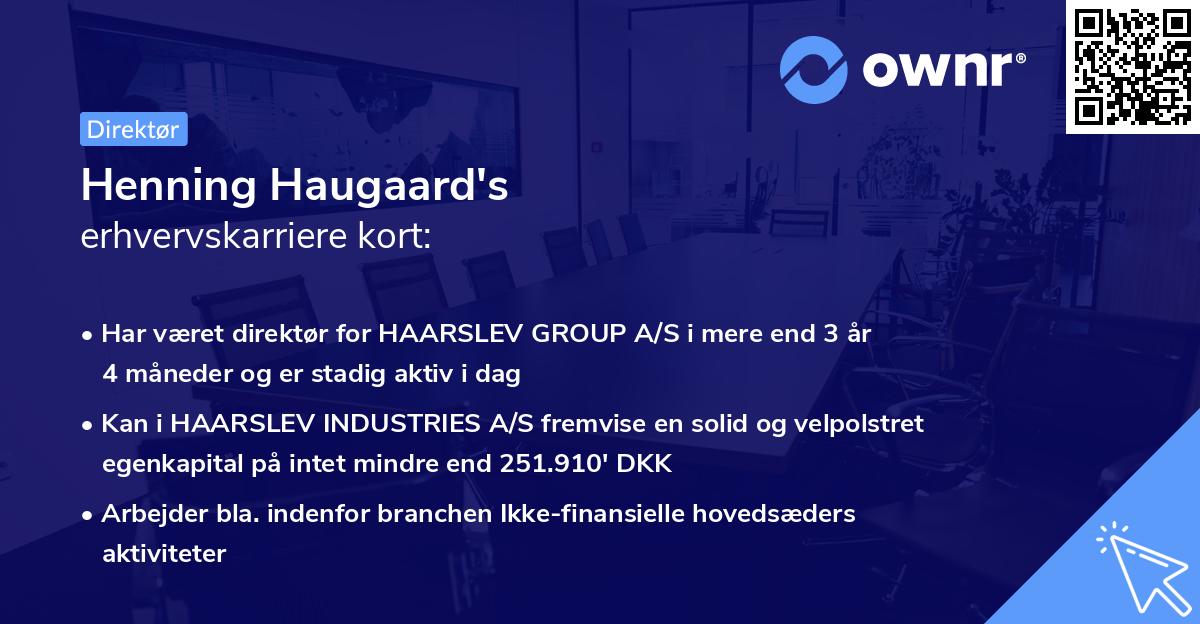 Henning Haugaard's erhvervskarriere kort