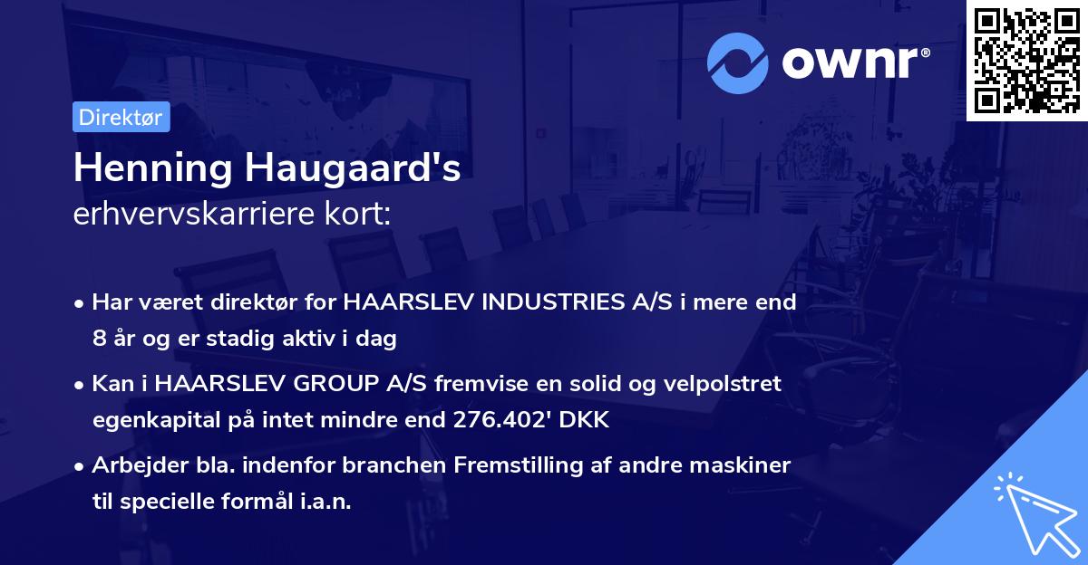 Henning Haugaard's erhvervskarriere kort