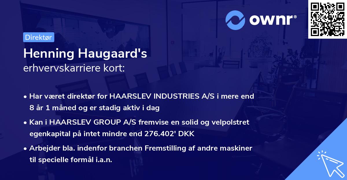 Henning Haugaard's erhvervskarriere kort
