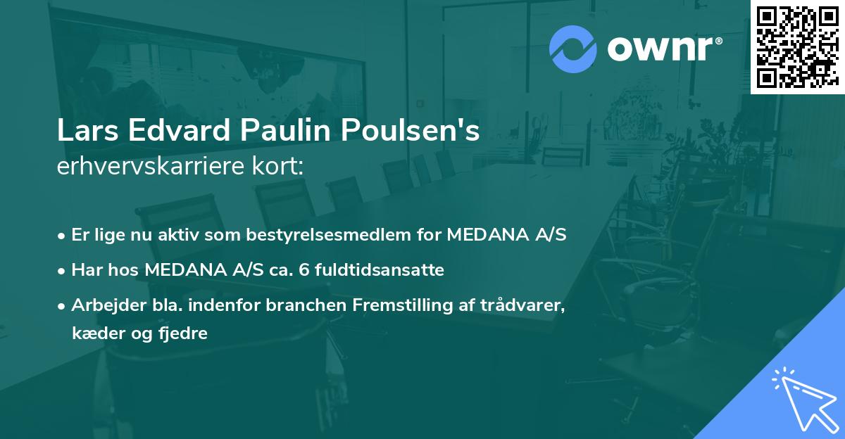 Lars Edvard Paulin Poulsen's erhvervskarriere kort