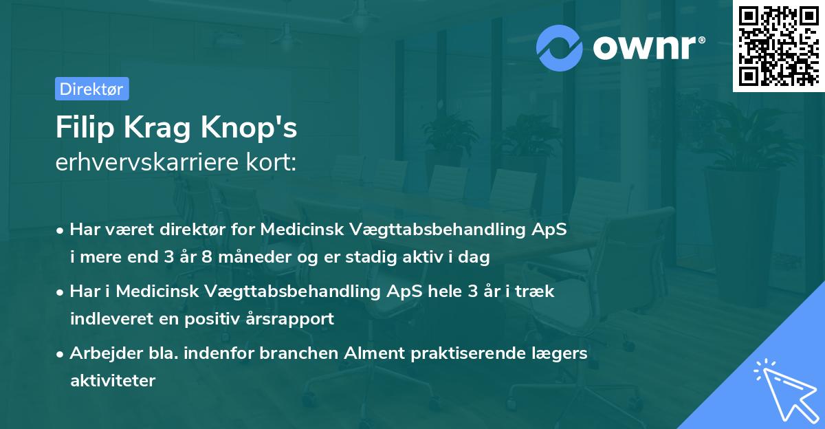 Filip Krag Knop's erhvervskarriere kort