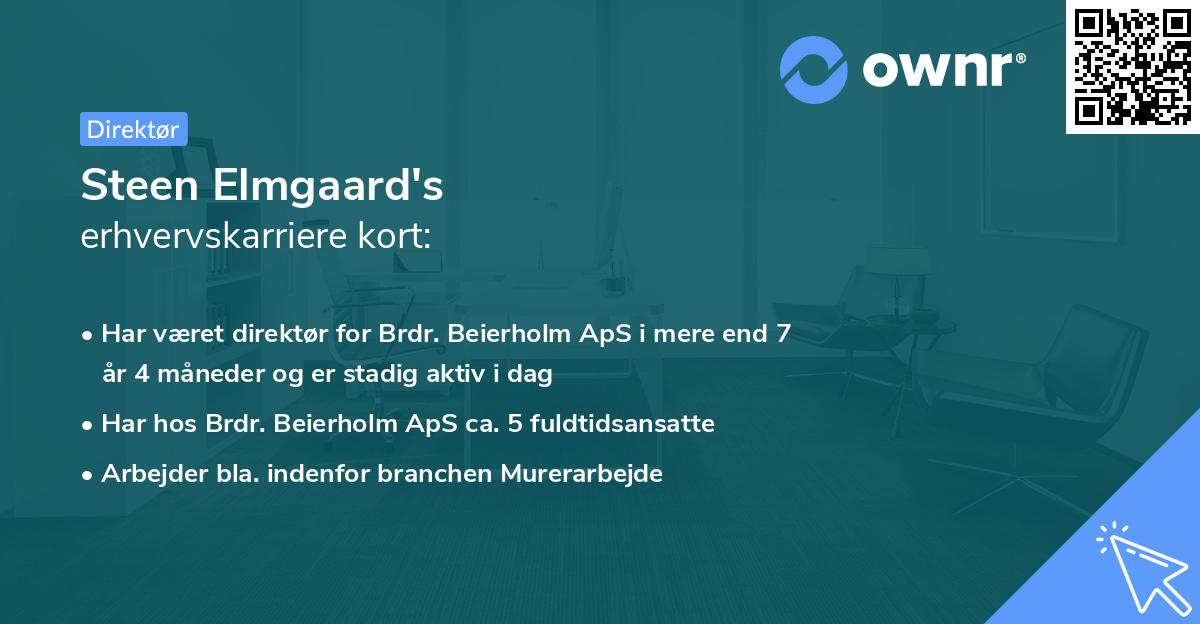 Steen Elmgaard's erhvervskarriere kort