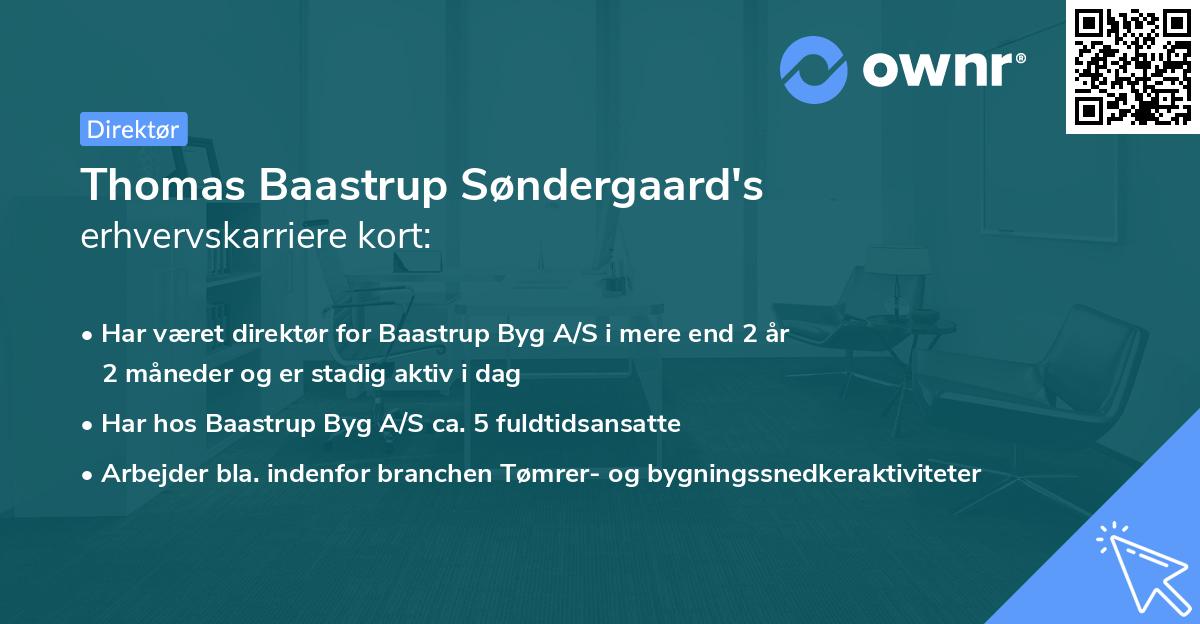 Thomas Baastrup Søndergaard's erhvervskarriere kort