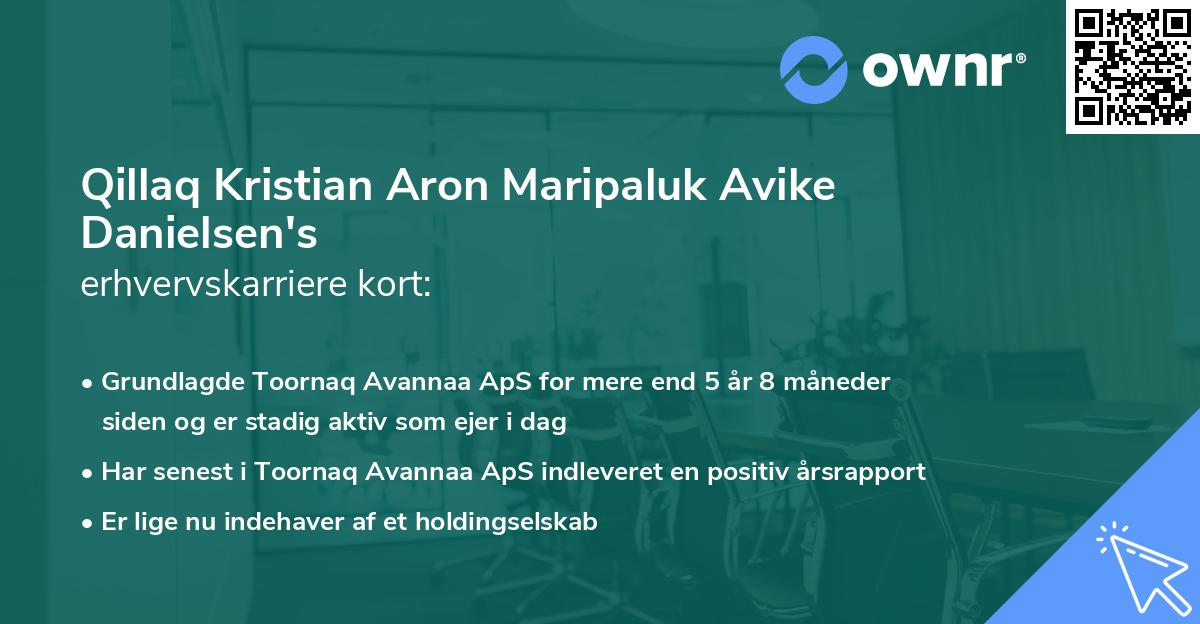 Qillaq Kristian Aron Maripaluk Avike Danielsen's erhvervskarriere kort