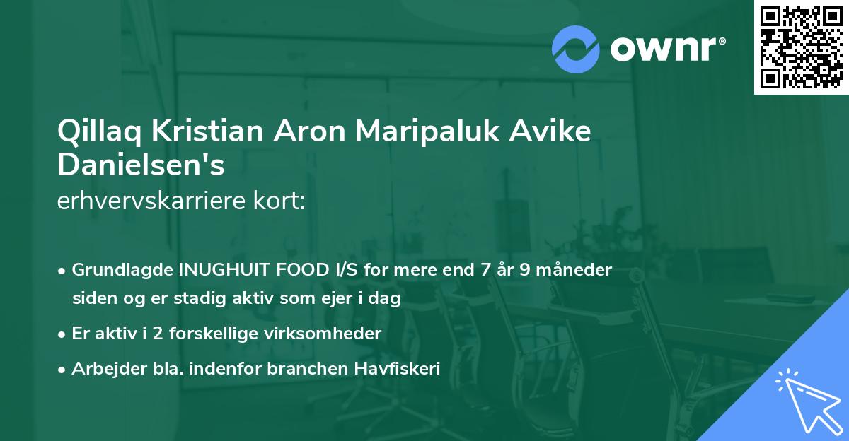 Qillaq Kristian Aron Maripaluk Avike Danielsen's erhvervskarriere kort