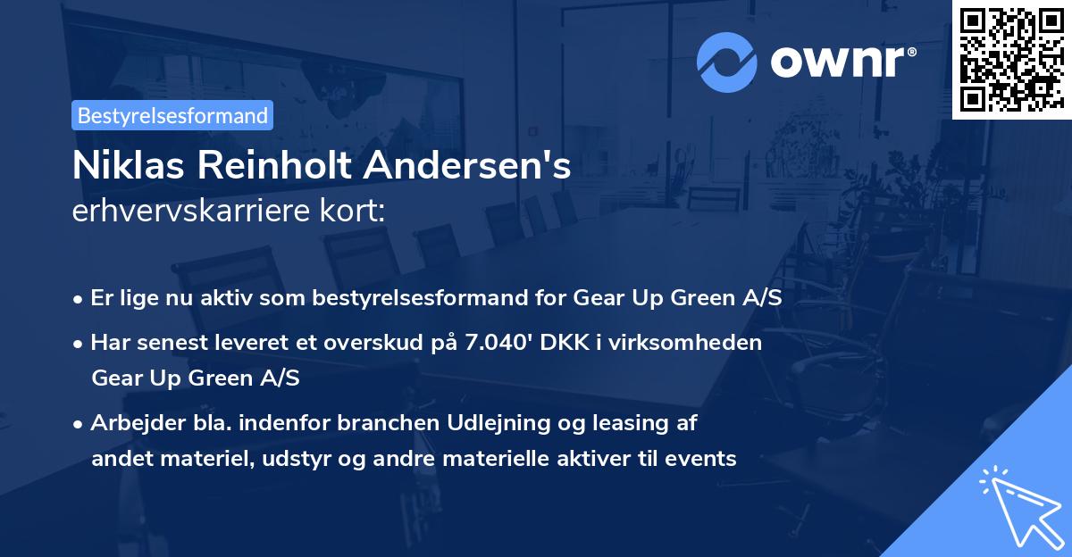 Niklas Reinholt Andersen's erhvervskarriere kort