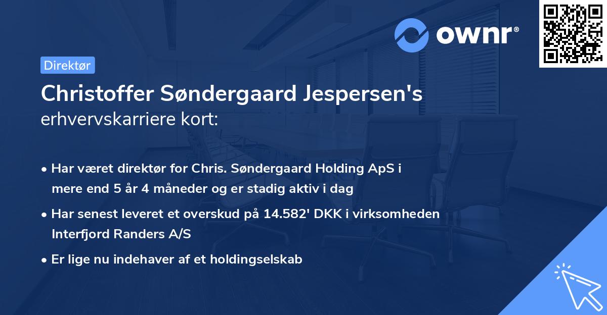 Christoffer Søndergaard Jespersen's erhvervskarriere kort
