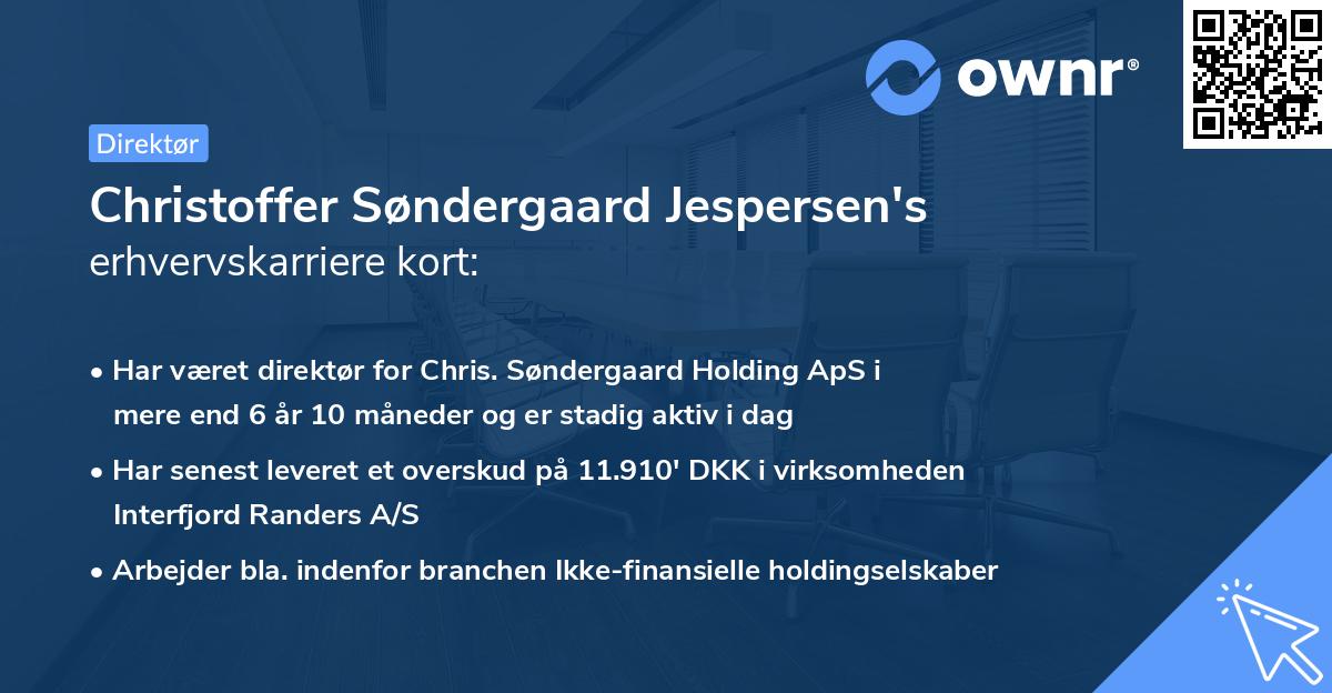 Christoffer Søndergaard Jespersen's erhvervskarriere kort