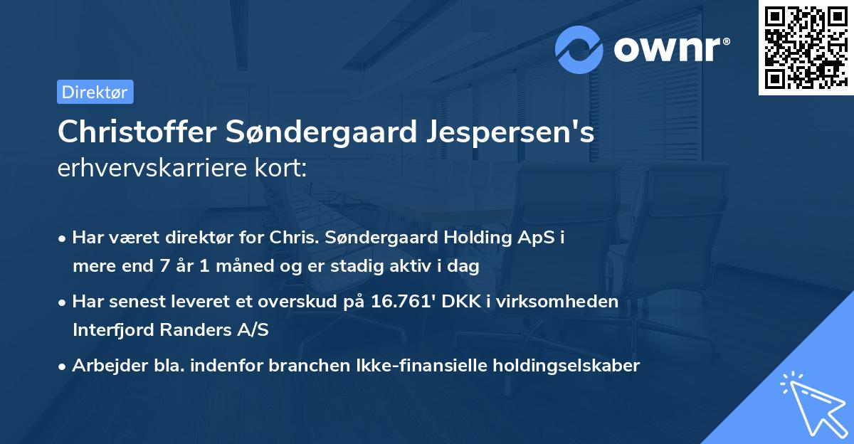 Christoffer Søndergaard Jespersen's erhvervskarriere kort