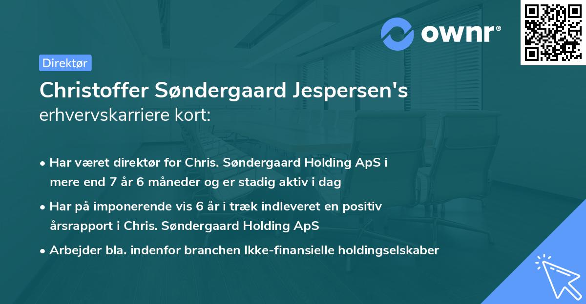 Christoffer Søndergaard Jespersen's erhvervskarriere kort