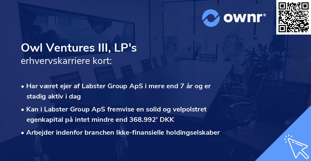 Owl Ventures III, LP's erhvervskarriere kort