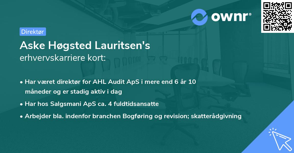 Aske Høgsted Lauritsen's erhvervskarriere kort