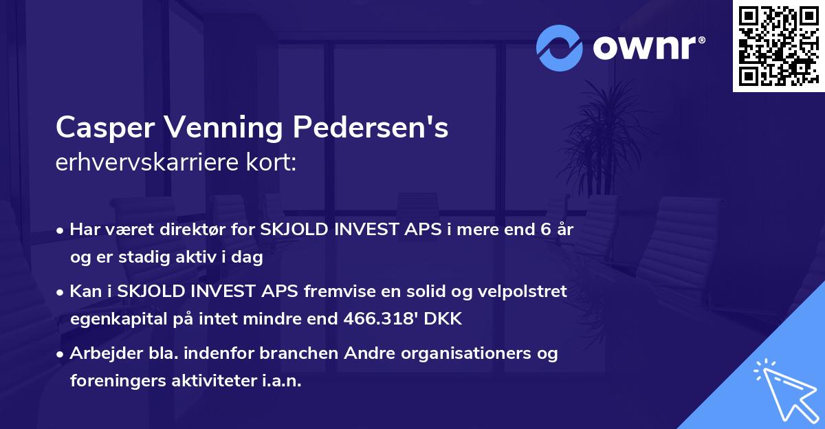 Casper Venning Pedersen's erhvervskarriere kort
