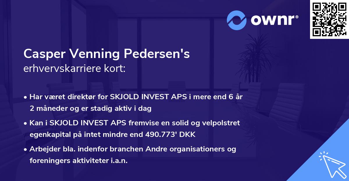 Casper Venning Pedersen's erhvervskarriere kort