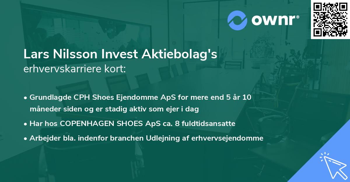 Lars Nilsson Invest Aktiebolag's erhvervskarriere kort