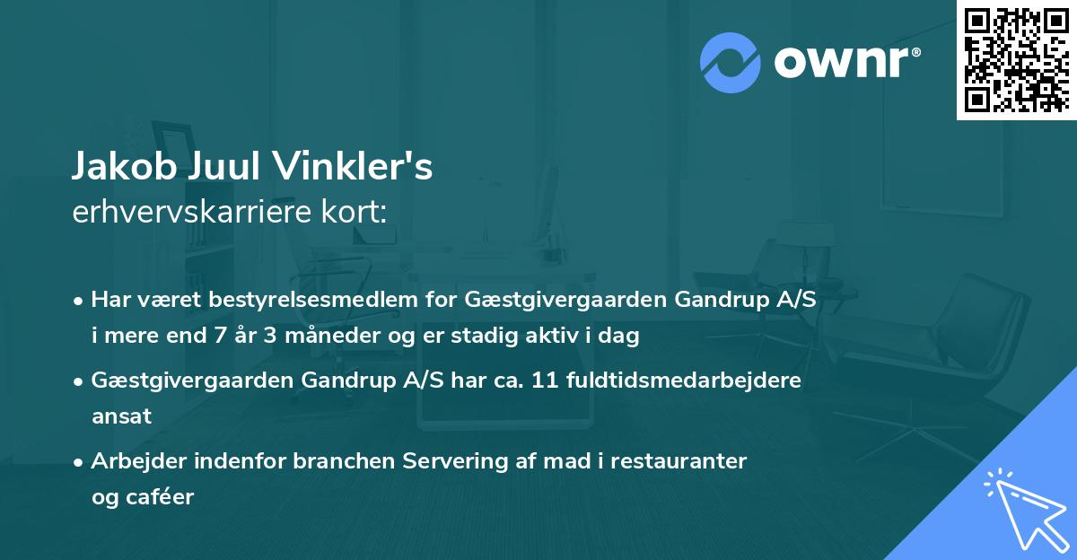 Jakob Juul Vinkler's erhvervskarriere kort