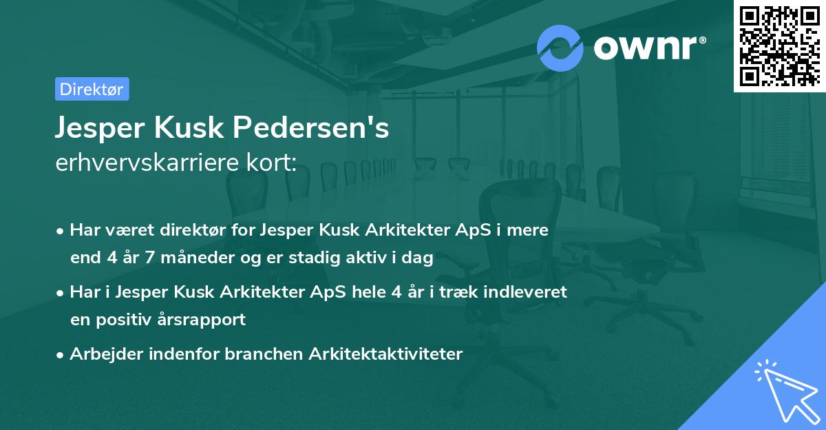 Jesper Kusk Pedersen's erhvervskarriere kort