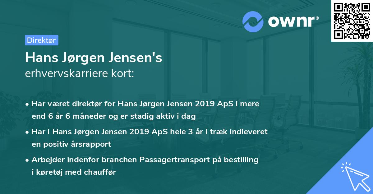 Hans Jørgen Jensen's erhvervskarriere kort
