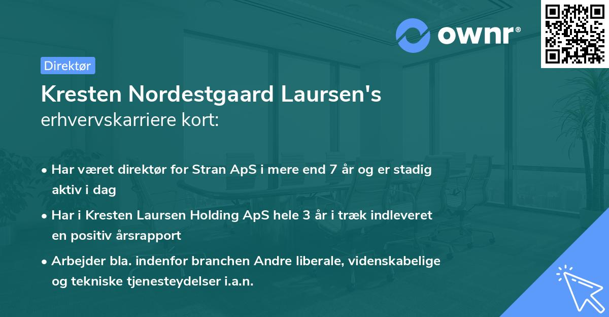 Kresten Nordestgaard Laursen's erhvervskarriere kort